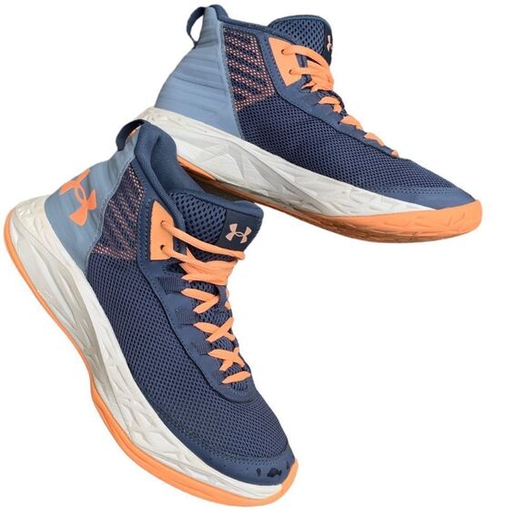 Under Armour Youth Utility Blue Orange Jet Basketball Shoes Sneakers Size 6 - Picture 3 of 14